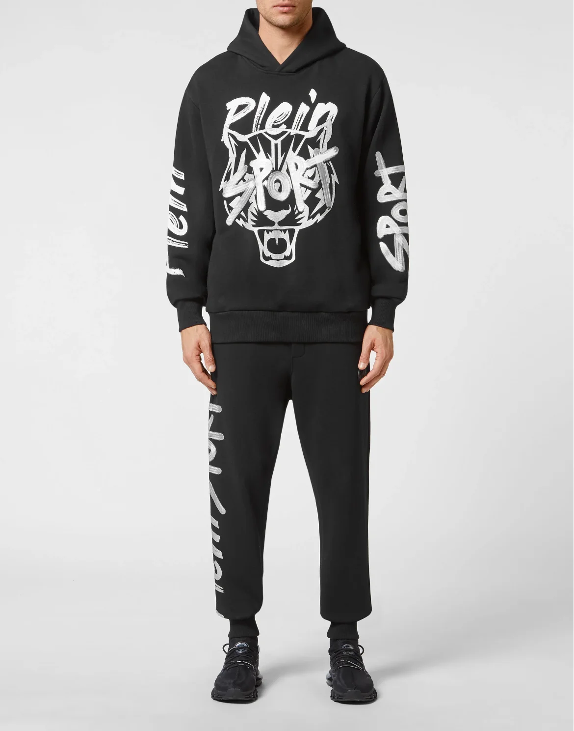 Hoodie Sweatshirt Stencil Tiger Street Fighter, цвет: Черный