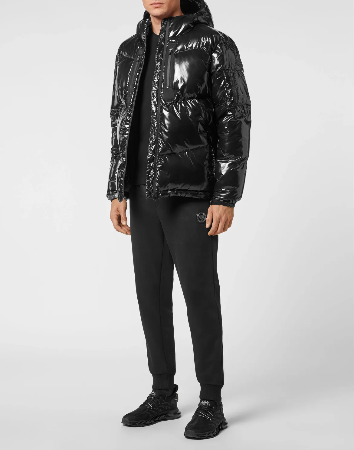 Nylon Hooded Down Jacket, цвет: Черный