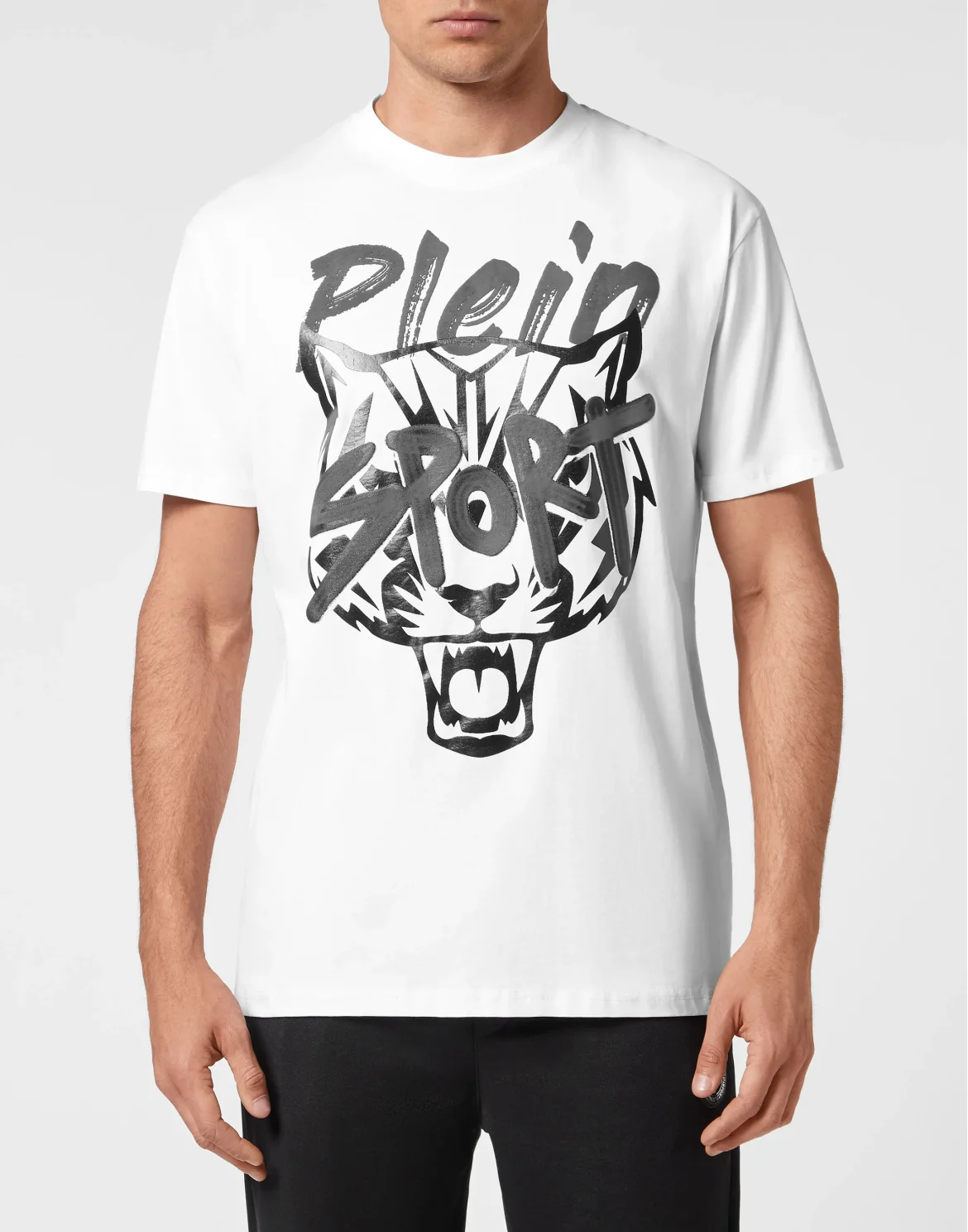 T-shirt Round Neck Stencil Tiger Street Fighter, цвет: Черный