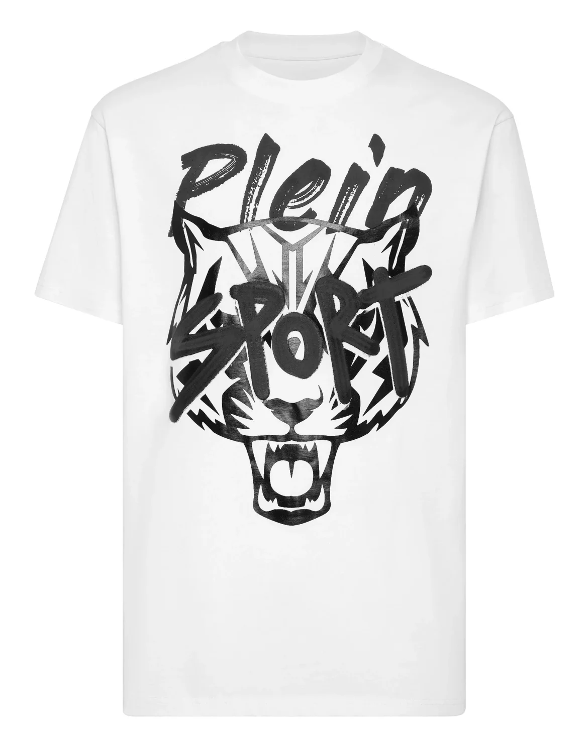 T-shirt Round Neck Stencil Tiger Street Fighter, цвет: Черный