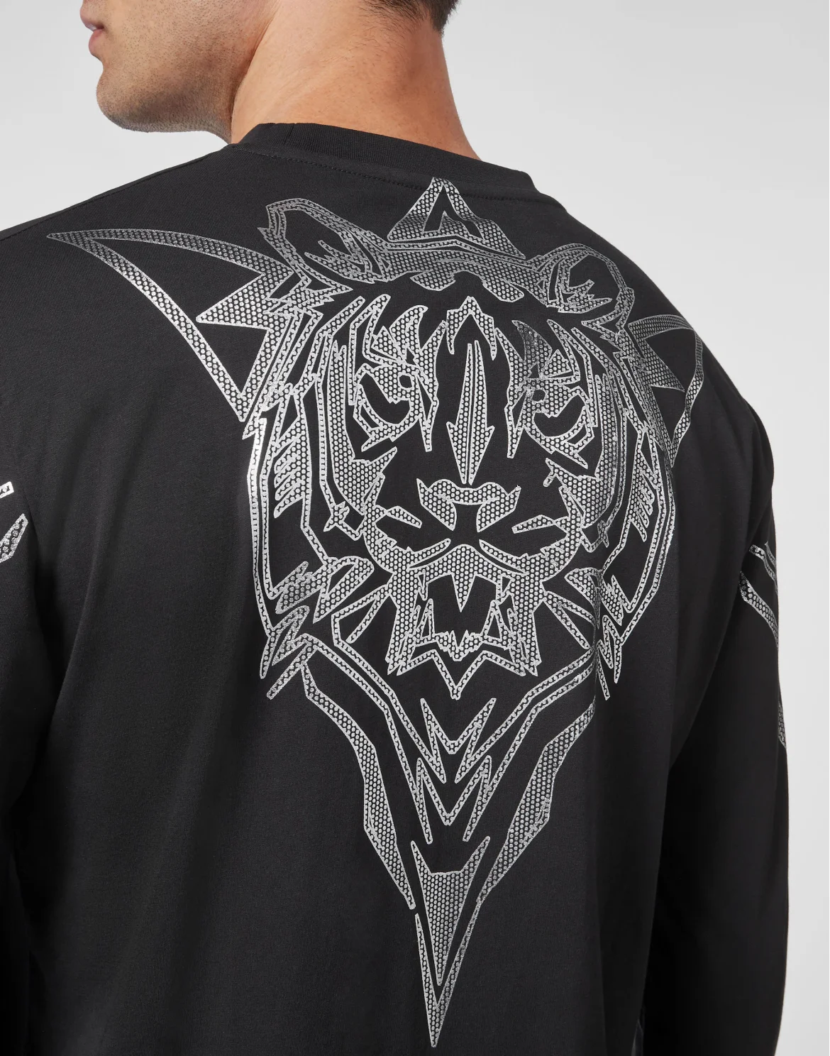 T-shirt Round Neck LS Tiger, цвет: Черный