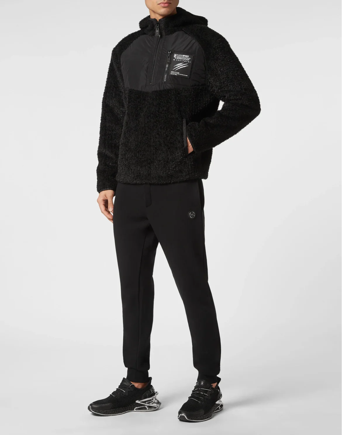 Pile Half-zip Hoodie Scratch, цвет: Черный