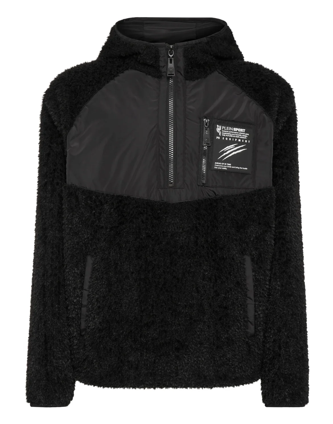 Pile Half-zip Hoodie Scratch, цвет: Черный