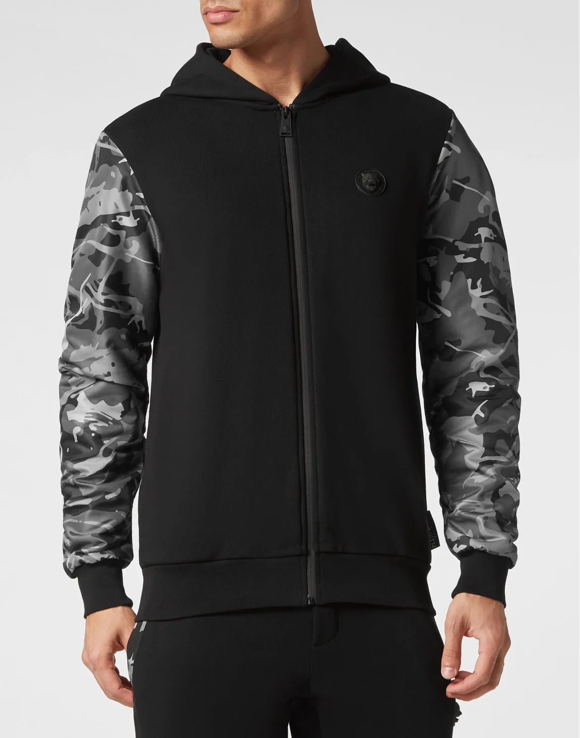 Jogging Tracksuit: Hoodie Sweatjacket/Trousers Camouflage, цвет: Черный