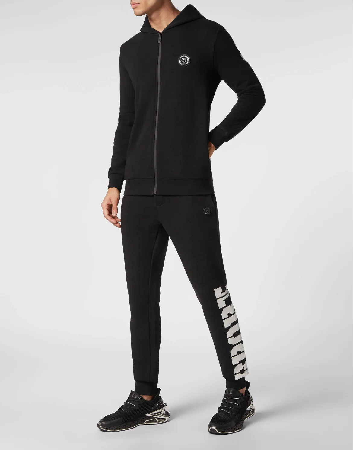 Jogging Tracksuit: Hoodie Sweatjacket/Trousers, цвет: Черный