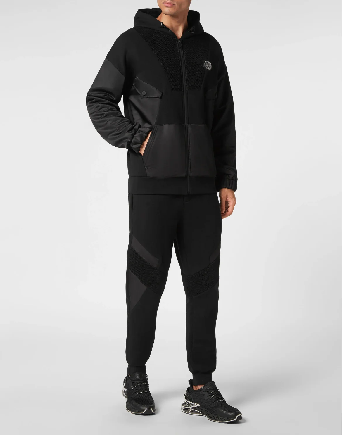 Jogging Tracksuit: Hoodie Sweatjacket/Trousers, цвет: Черный