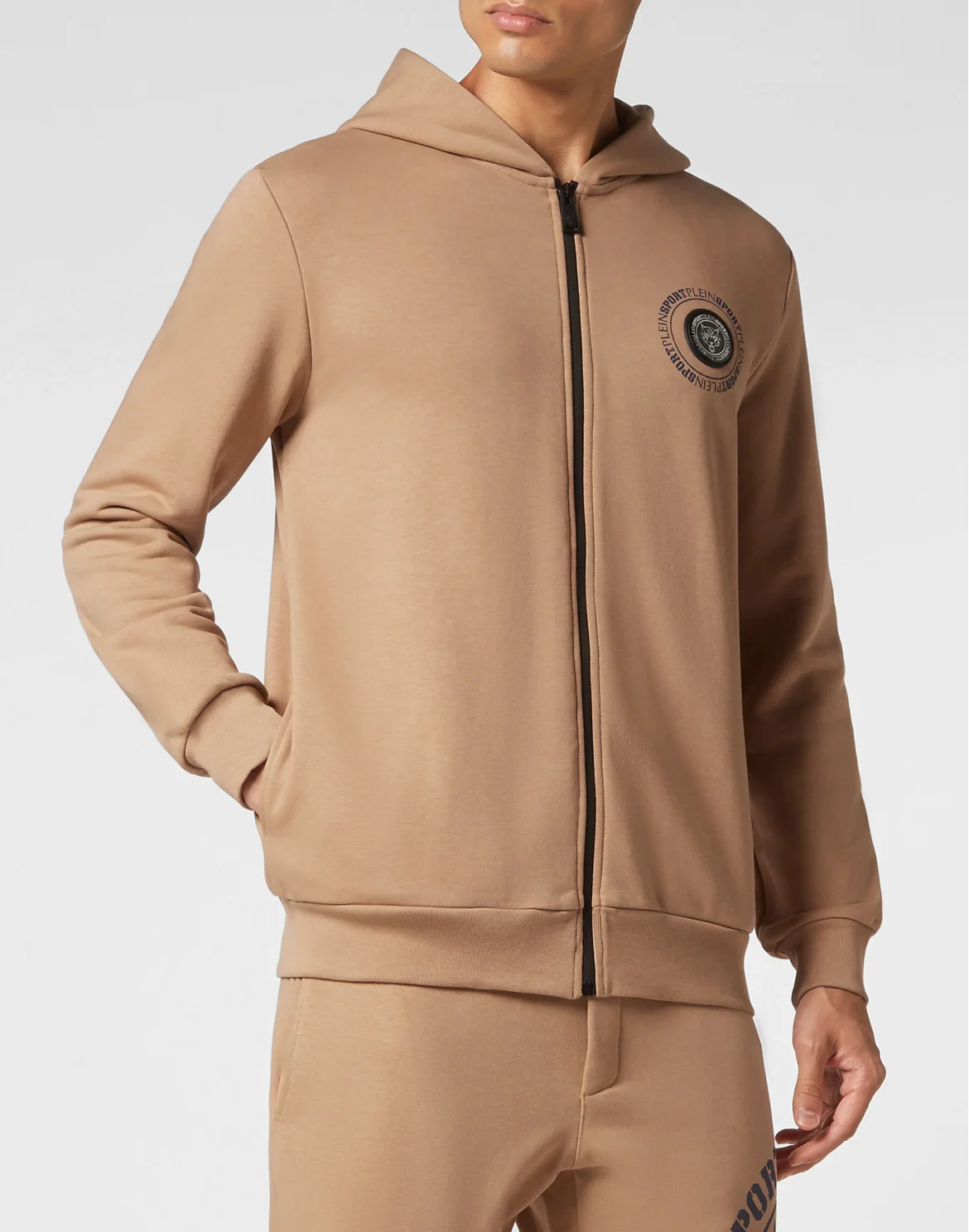 Jogging Tracksuit: Hoodie Sweatjacket/Trousers Tiger, цвет: Бежевый
