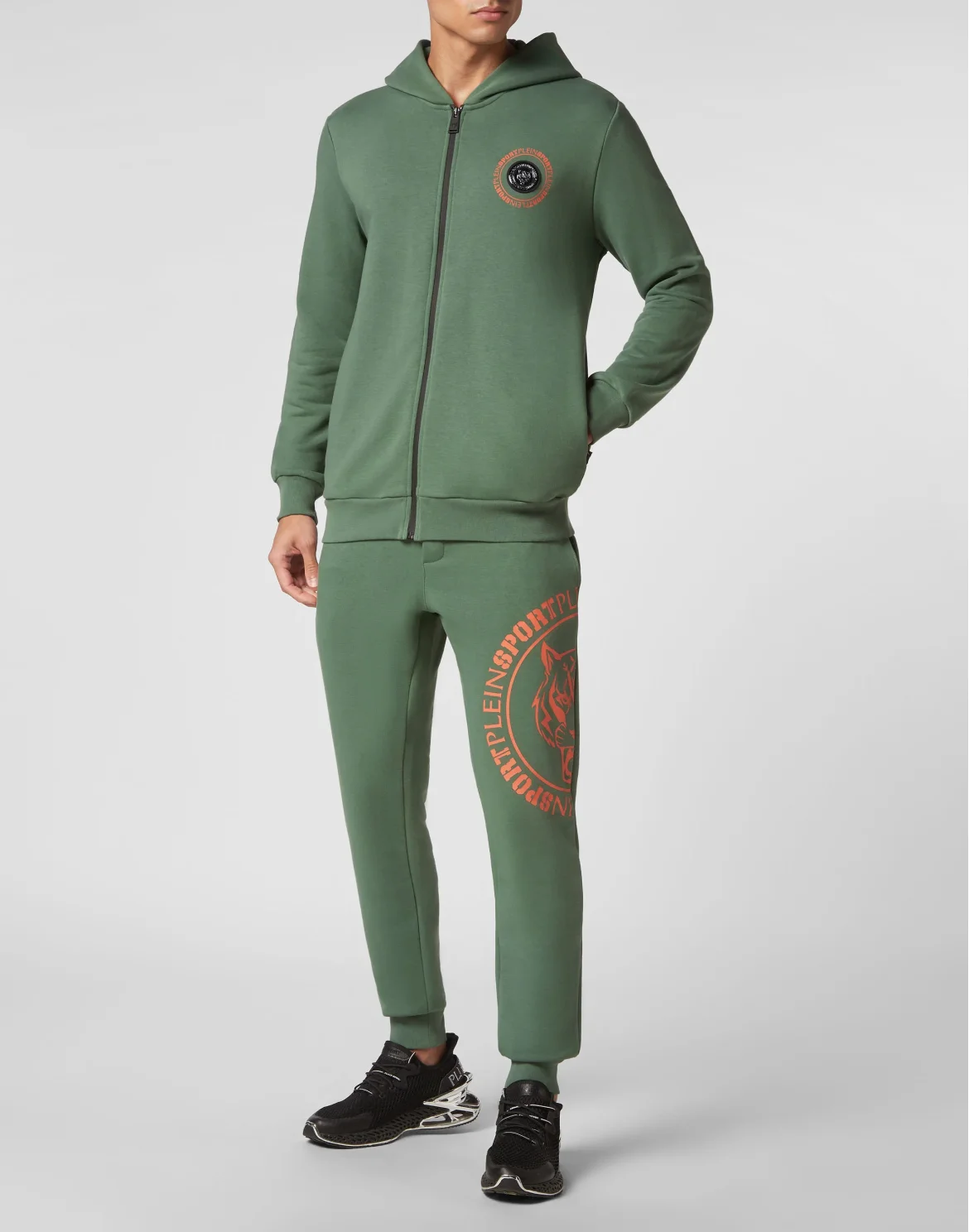 Jogging Tracksuit: Hoodie Sweatjacket/Trousers Tiger, цвет: Серый