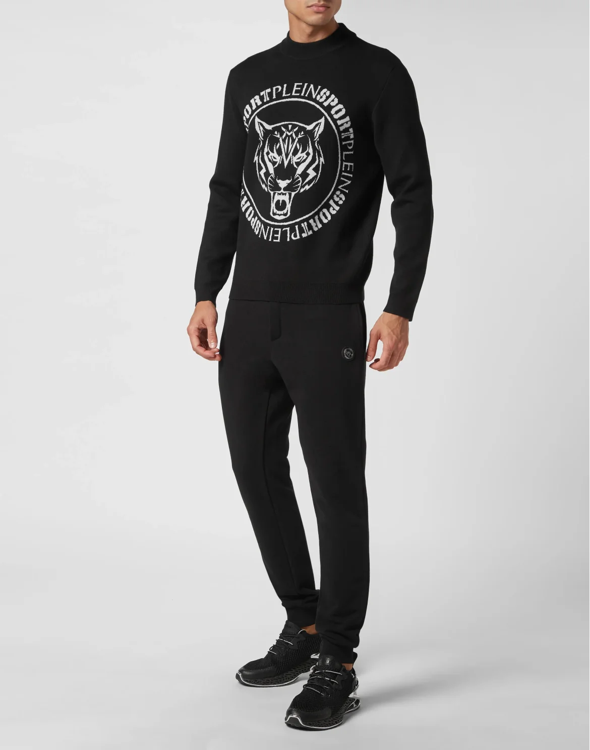 Knit Pullover Round Neck LS Tiger, цвет: Черный