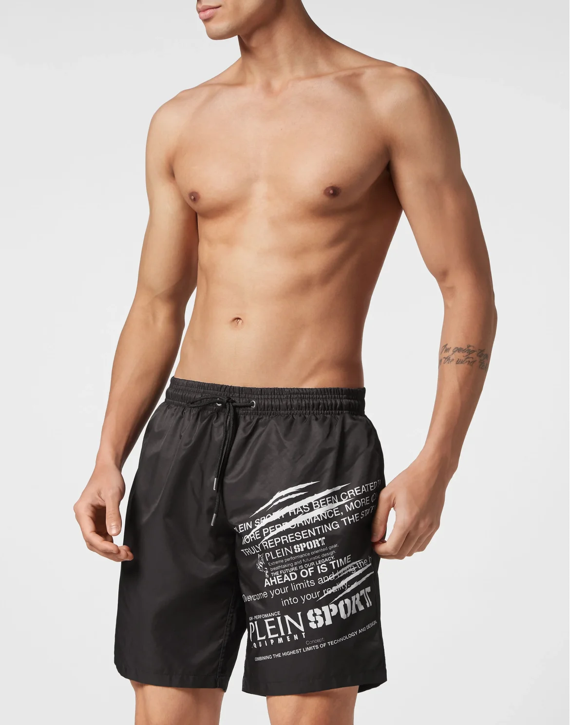 Long Swim-Trunks Lettering, цвет: Черный