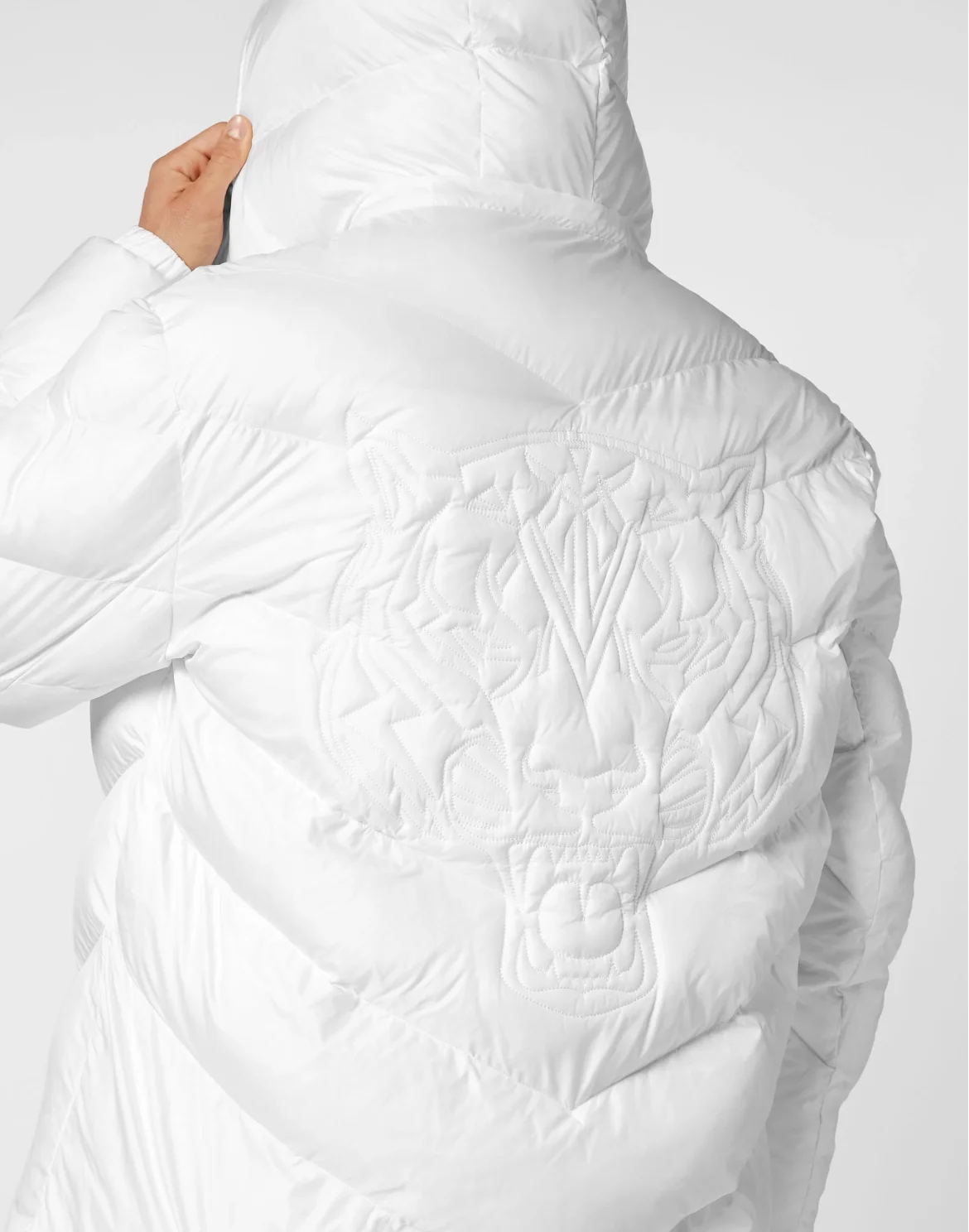 Nylon Puffer Jacket Tiger, цвет: Белый
