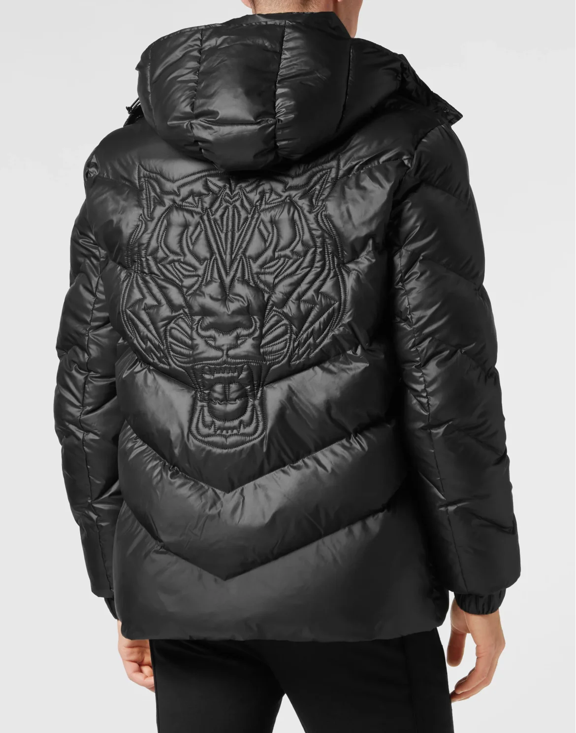 Nylon Puffer Jacket Tiger, цвет: Черный