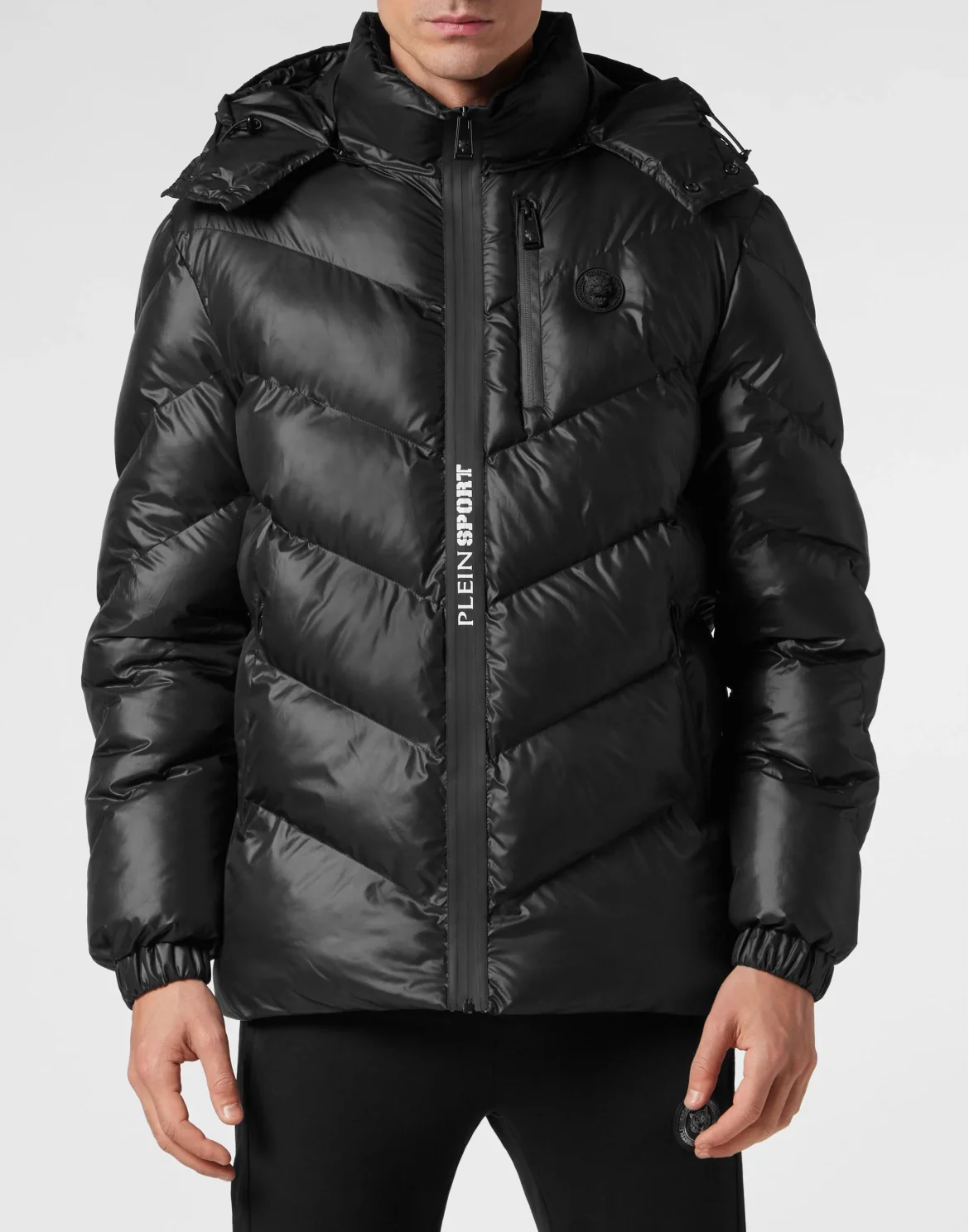 Nylon Puffer Jacket Tiger, цвет: Черный