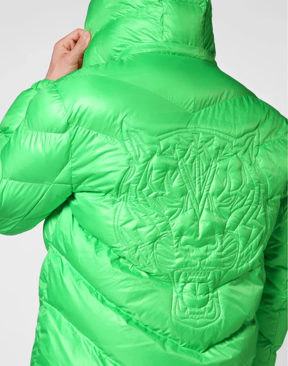 Nylon Puffer Jacket Tiger, цвет: Серый