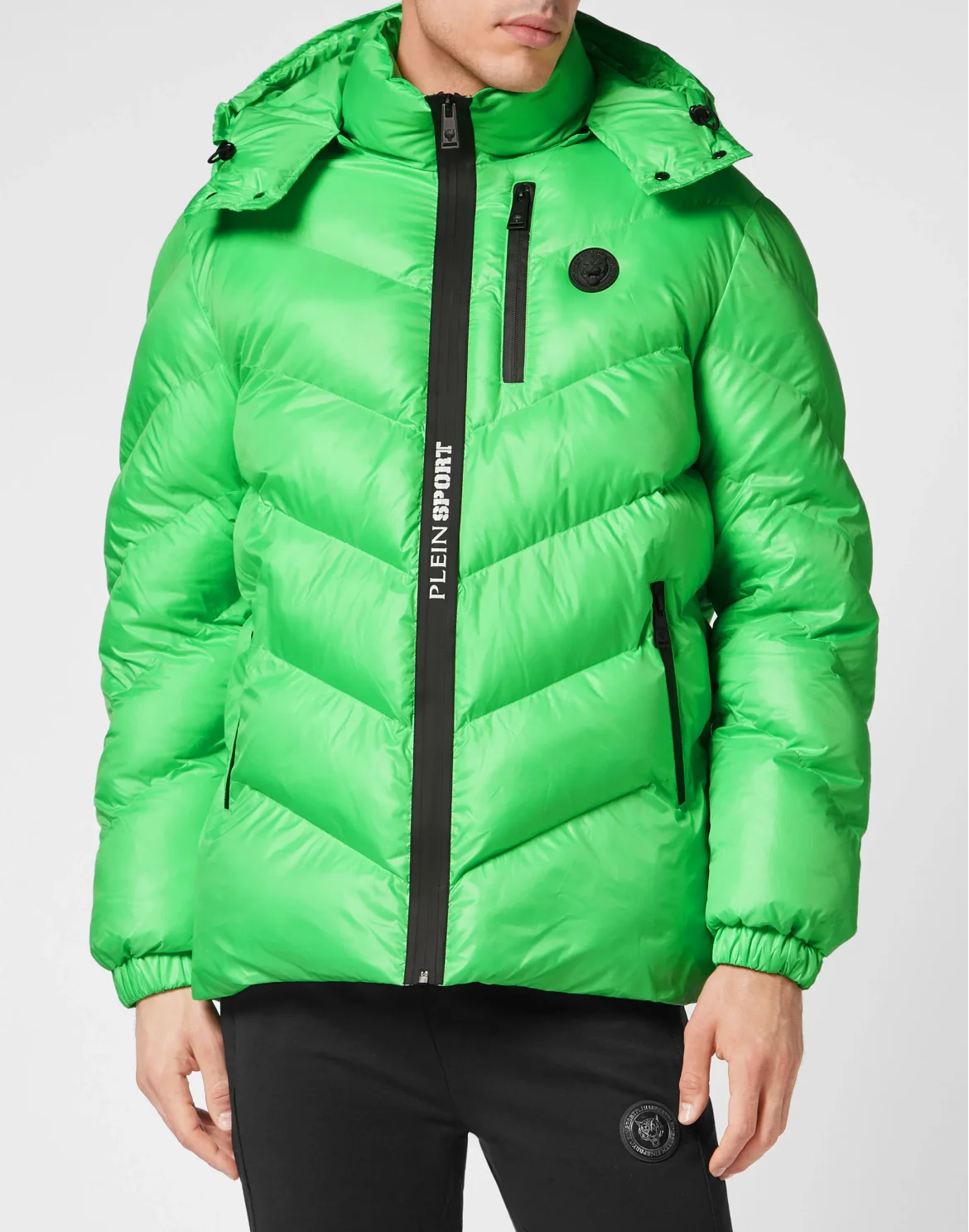 Nylon Puffer Jacket Tiger, цвет: Серый