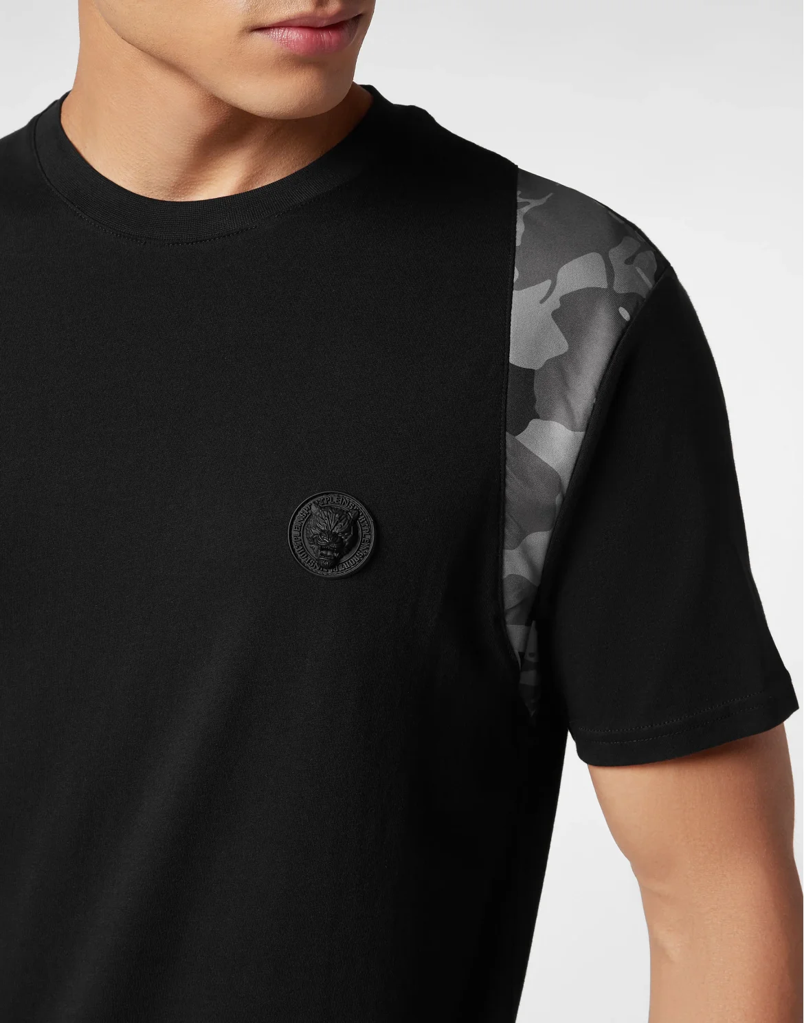 T-shirt Round Neck SS Camouflage, цвет: Черный