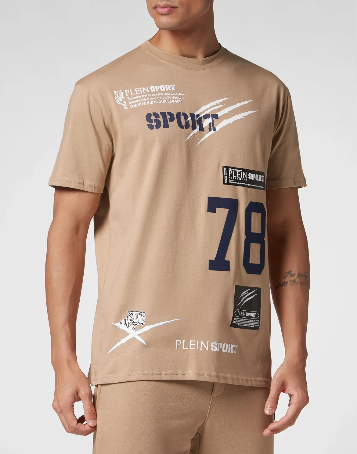 T-shirt Round Neck SS Multilogo, цвет: Бежевый