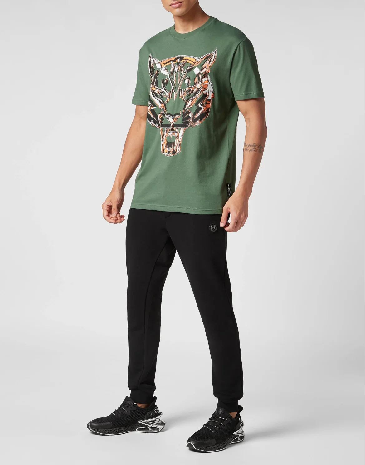 T-shirt Round Neck SS Chrome Tiger, цвет: Серый