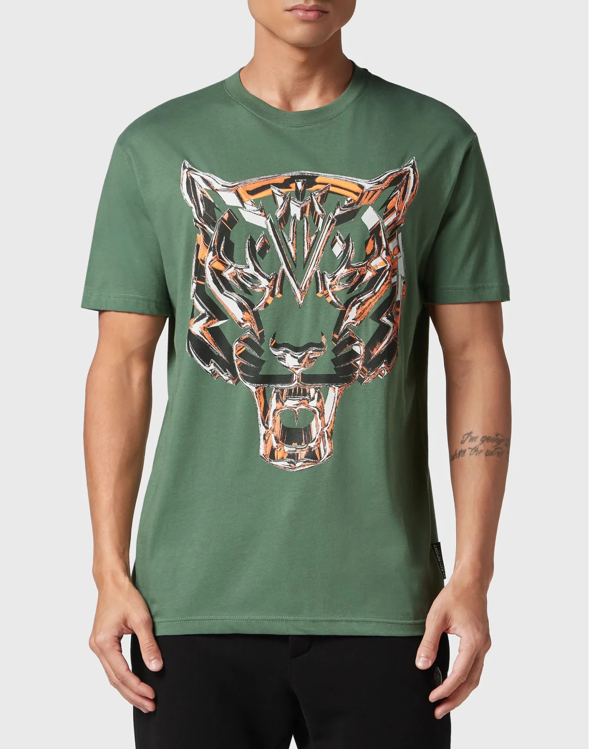 T-shirt Round Neck SS Chrome Tiger, цвет: Серый