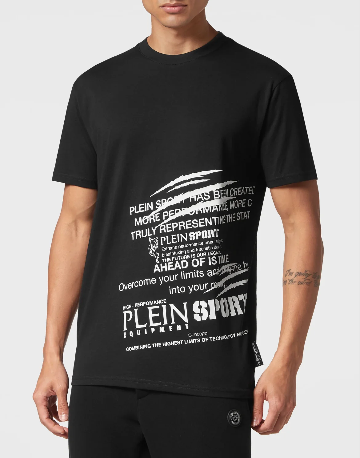 T-shirt Round Neck SS Lettering, цвет: Черный