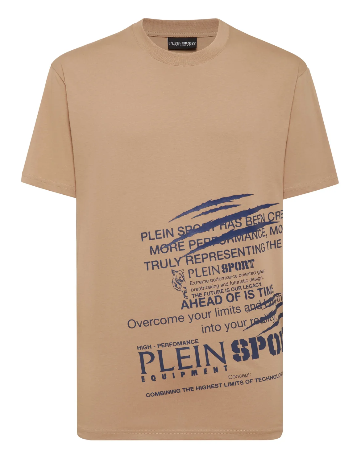 T-shirt Round Neck SS Lettering, цвет: Бежевый