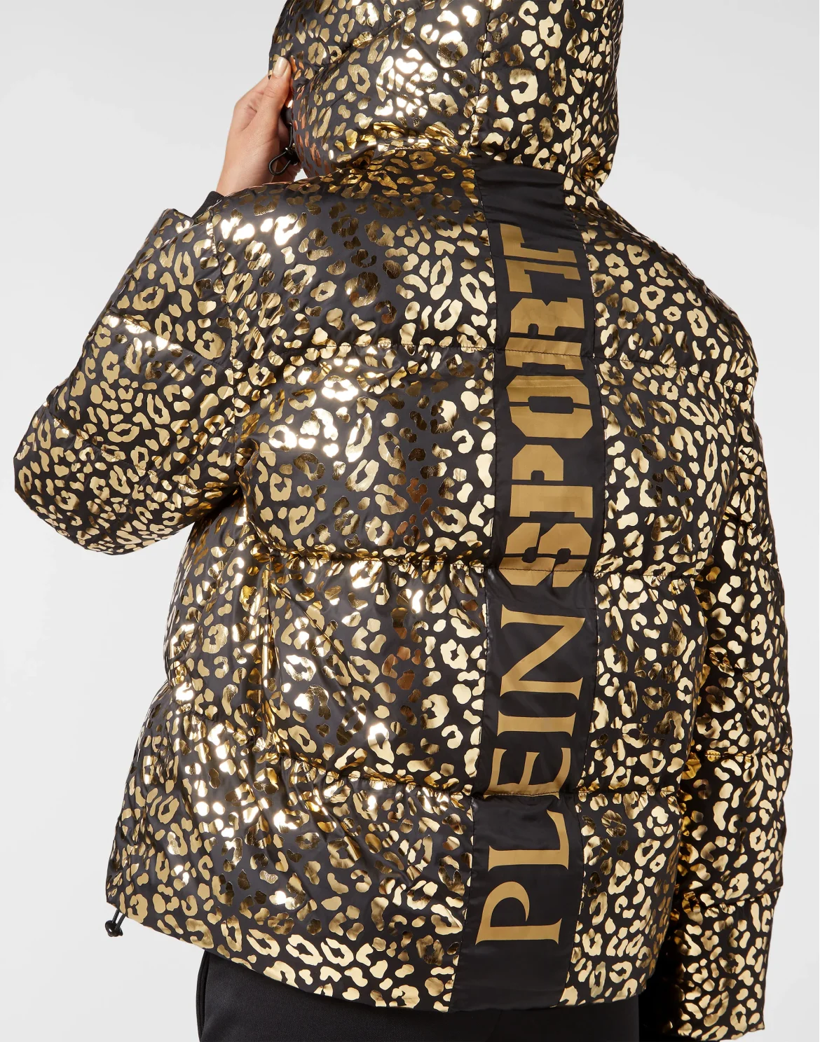 Nylon Puffer Jacket Leopard, цвет: Золотой