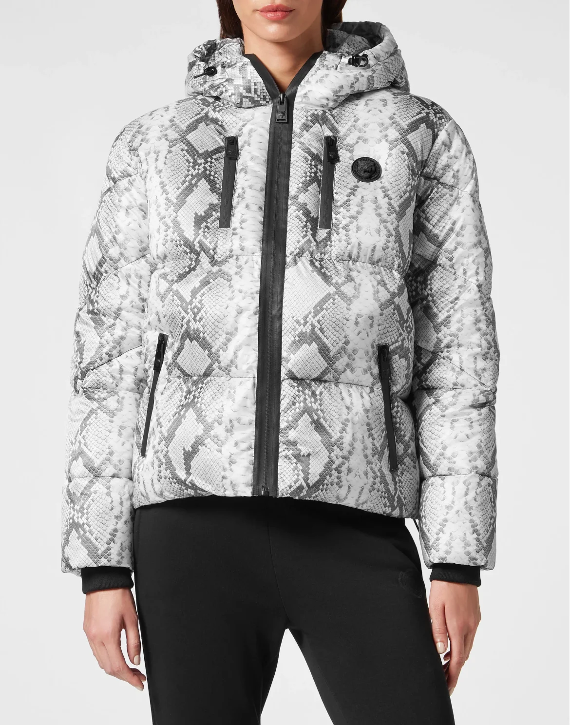 Nylon Puffer Jacket Pitone, цвет: Серый