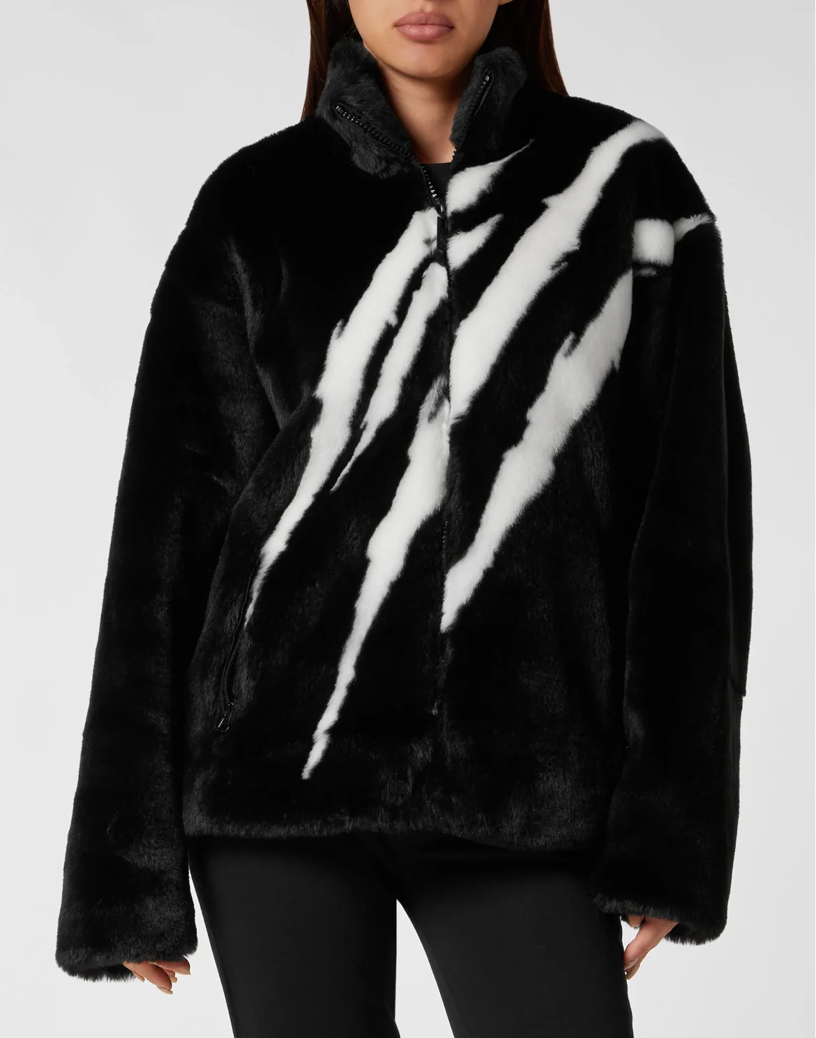 Eco Fur Jacket Scratch, цвет: Черный