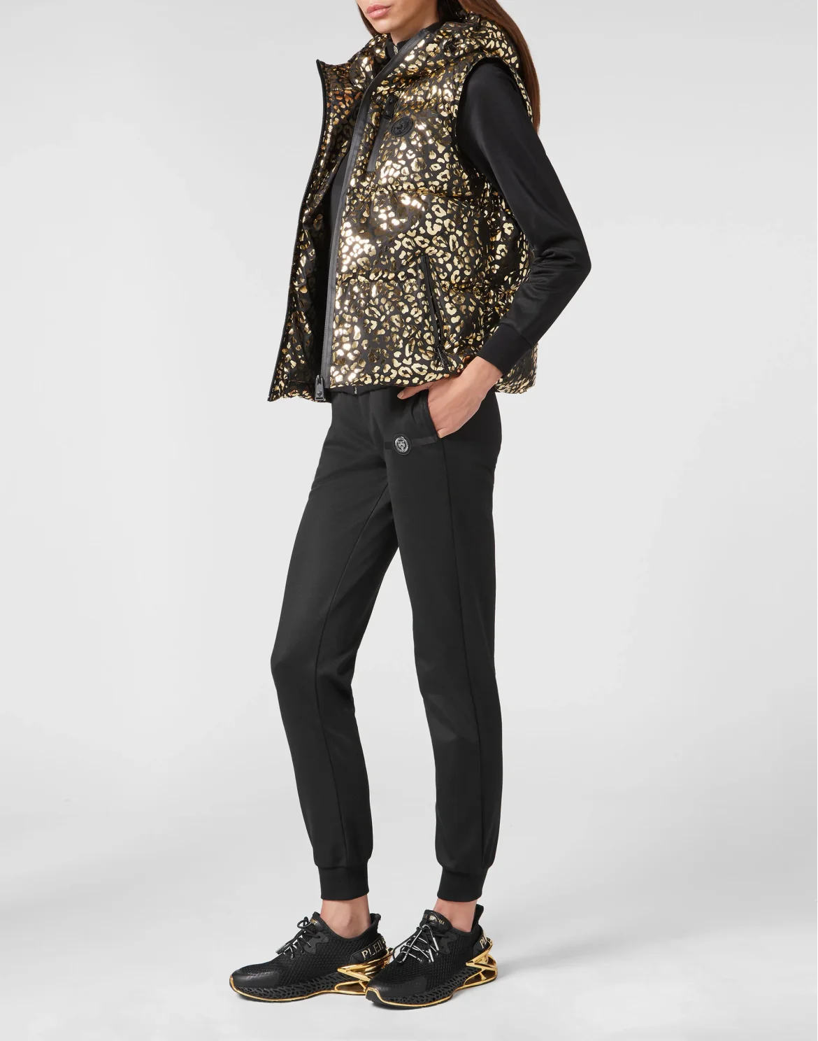 Nylon Windbreaker Leopard, цвет: Золотой
