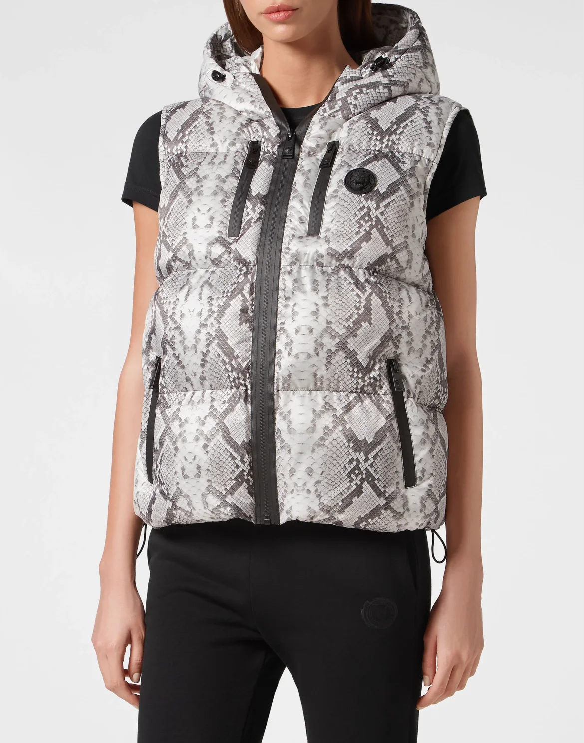 Nylon Puffer Gilet Pitone, цвет: Серый
