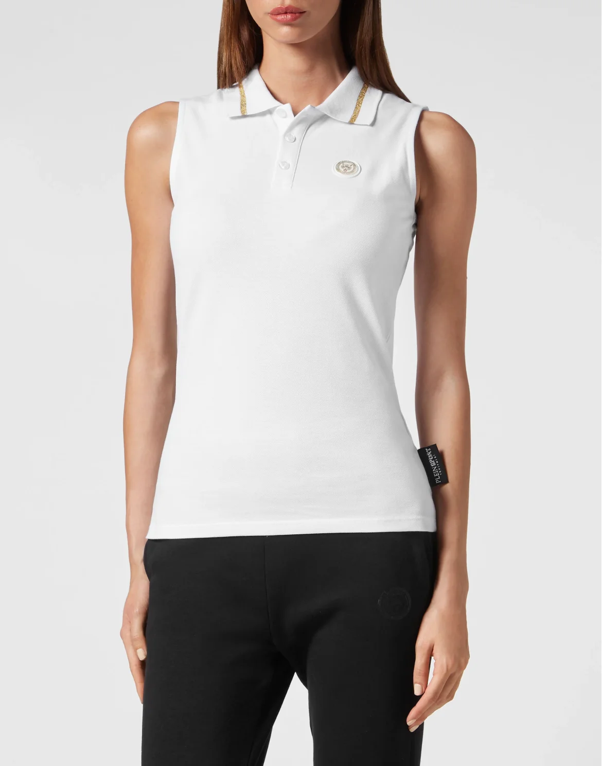 Sleeveless Polo Shirt, цвет: Белый