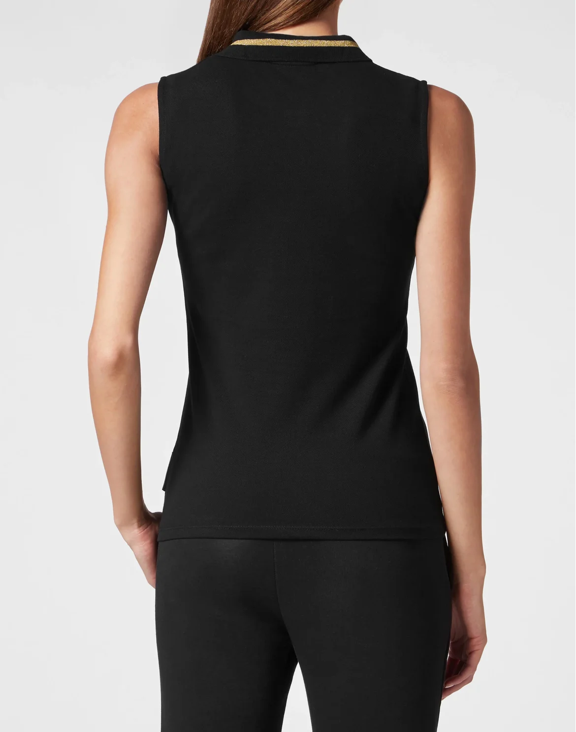 Sleeveless Polo Shirt, цвет: Черный