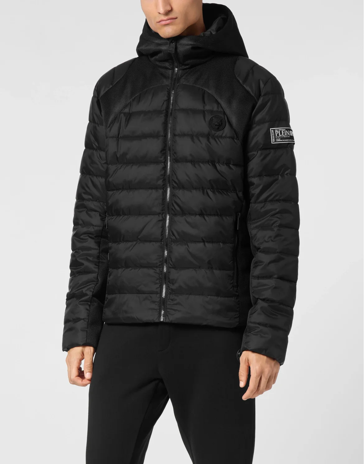 Nylon Puffered Jacket, цвет: Черный