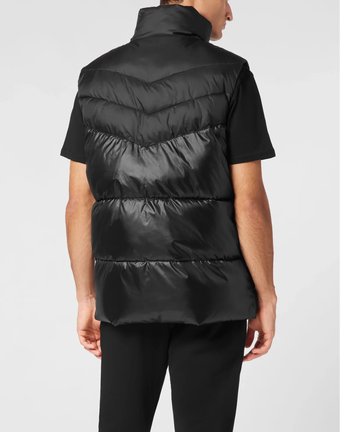 Nylon Puffered Vest Jacket, цвет: Черный