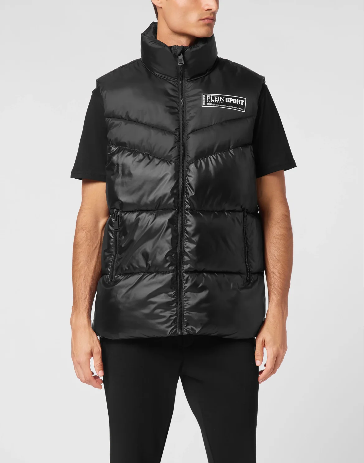 Nylon Puffered Vest Jacket, цвет: Черный