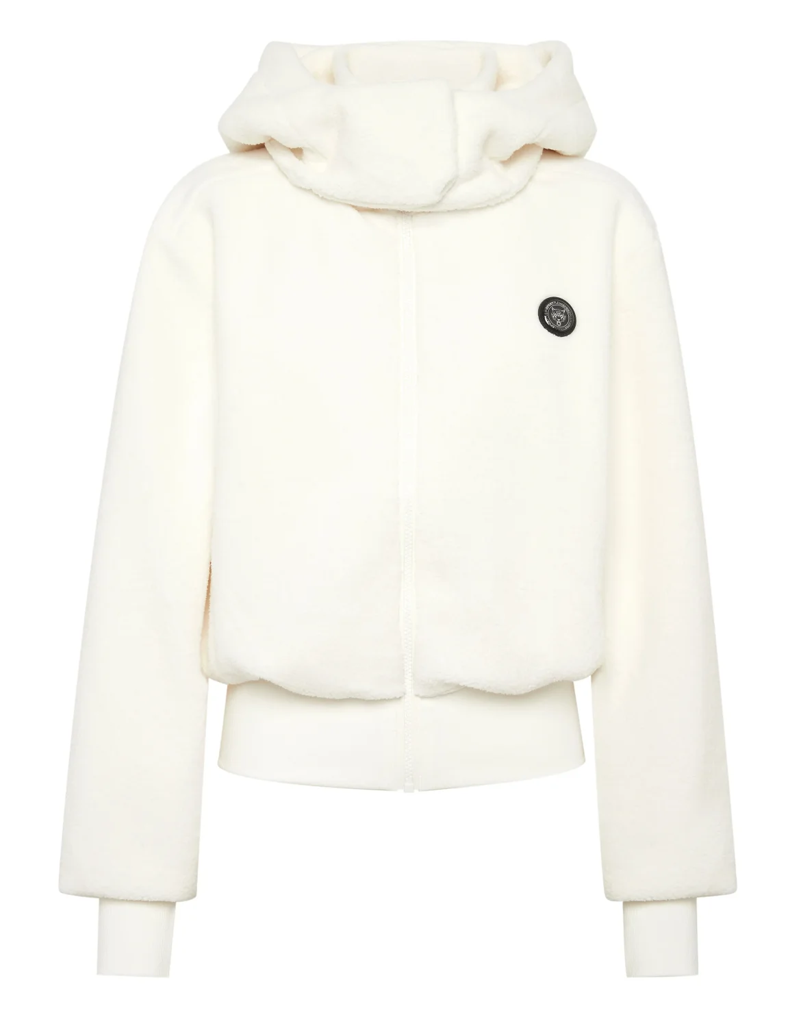 Sherpa Puffered Hoodie Sweatjacket, цвет: Белый