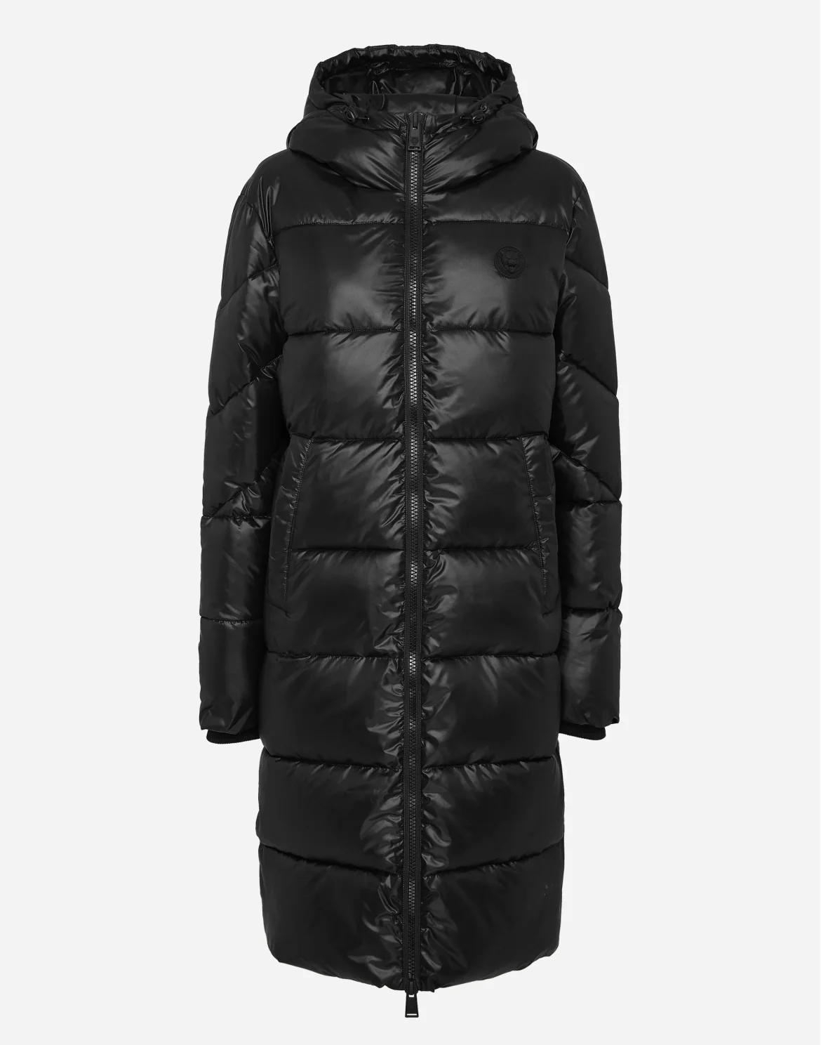 Nylon Long Puffered Jacket, цвет: Черный