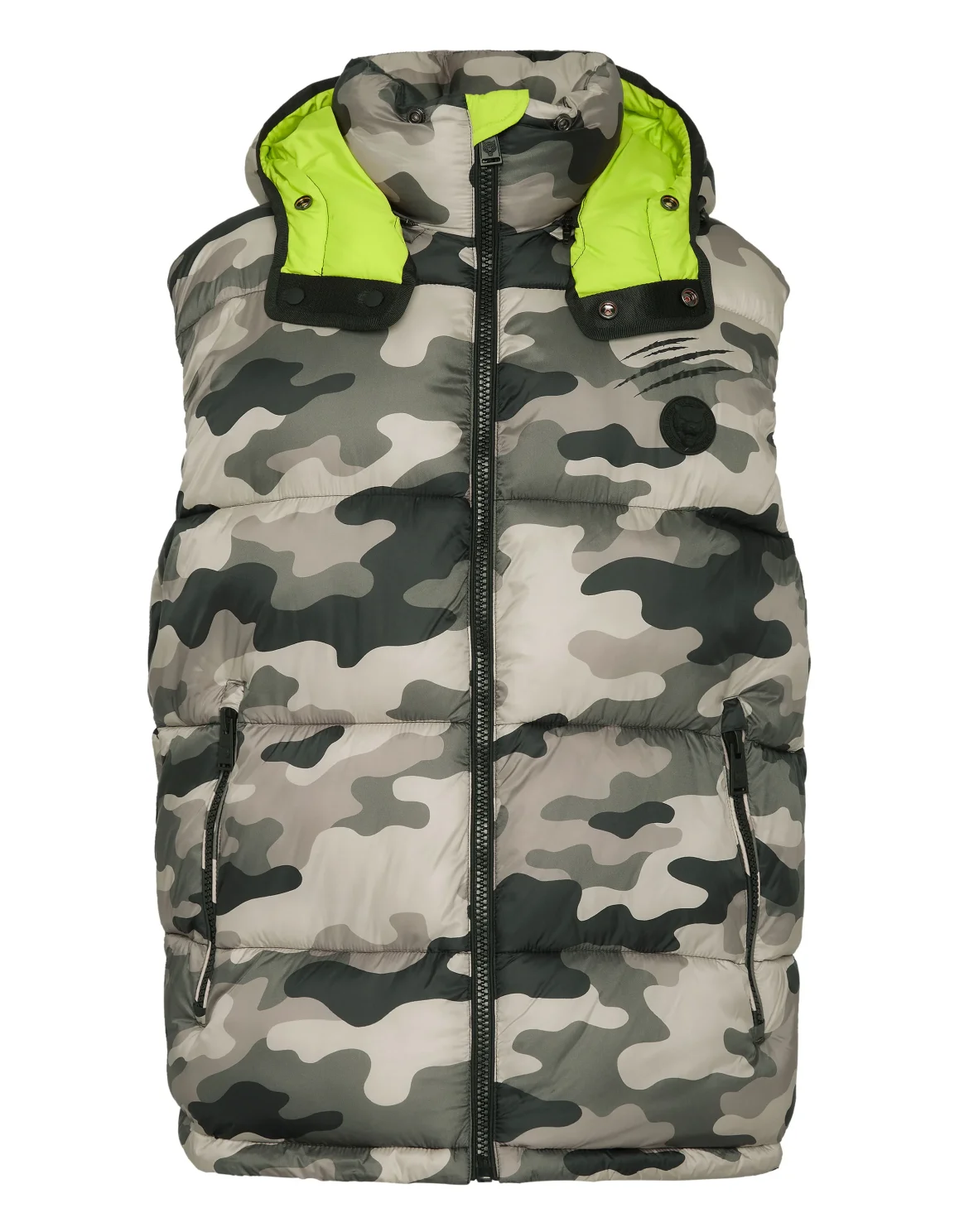 Puffer Jacket Vest Camouflage Camouflage, цвет: Черный