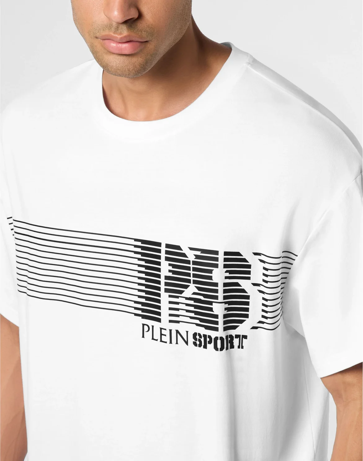 Round Neck T-Shirt Logo Stripes, цвет: Белый
