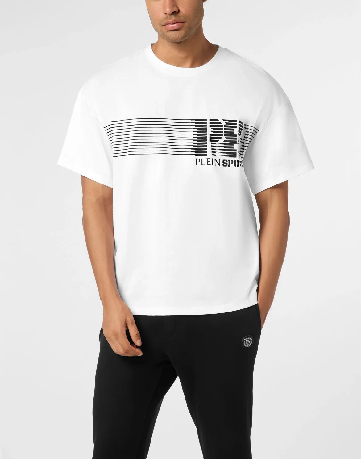 Round Neck T-Shirt Logo Stripes, цвет: Белый