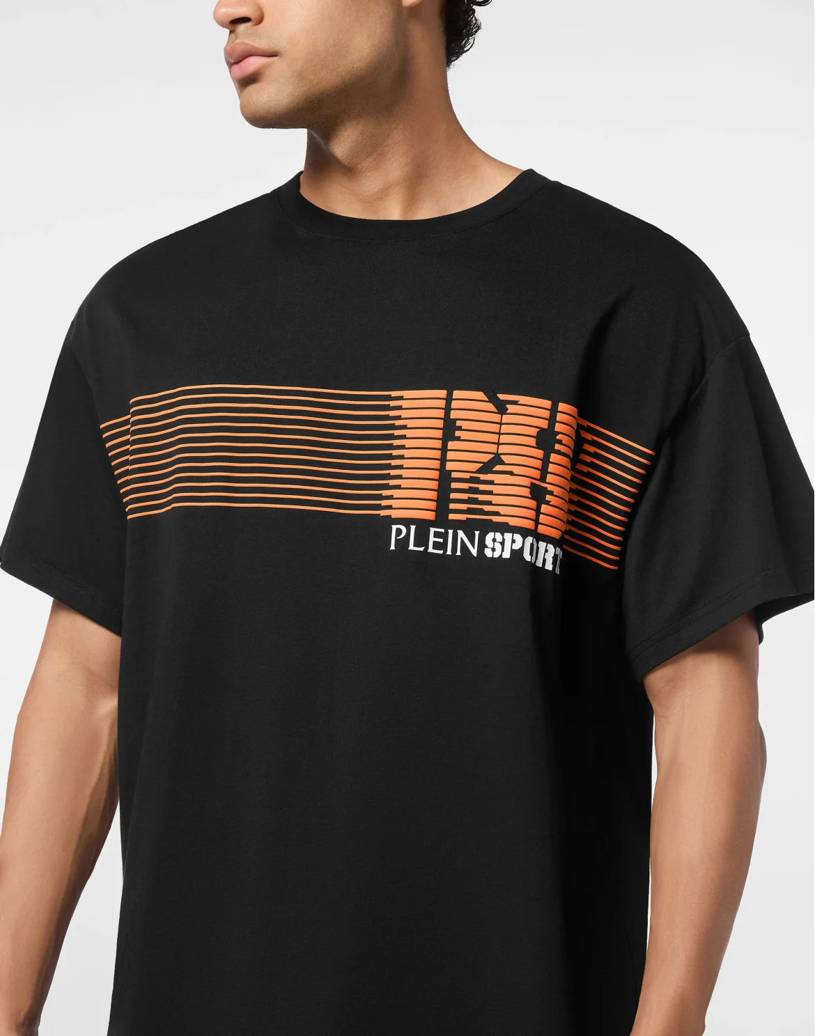 Round Neck T-Shirt Logo Stripes, цвет: Черный