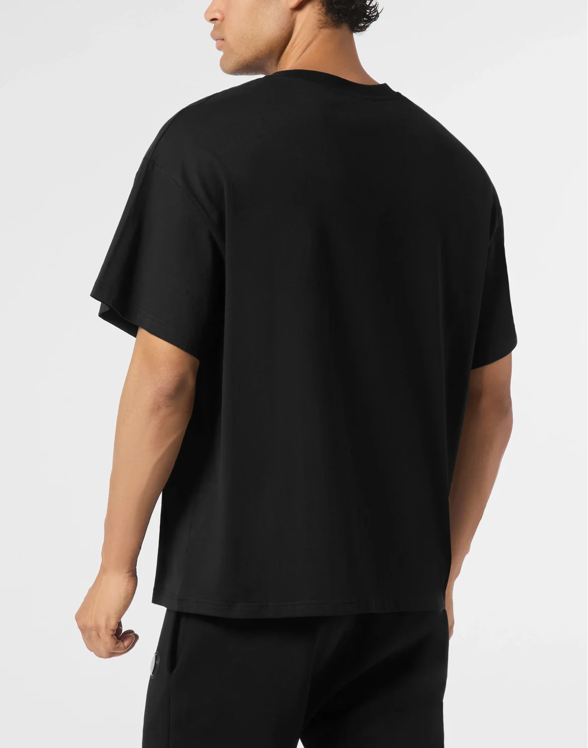 Round Neck T-Shirt Logo Stripes, цвет: Черный