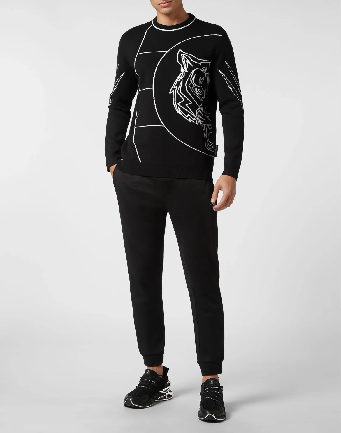 Knit Pullover Round Neck LS Tiger Court Edition, цвет: Черный