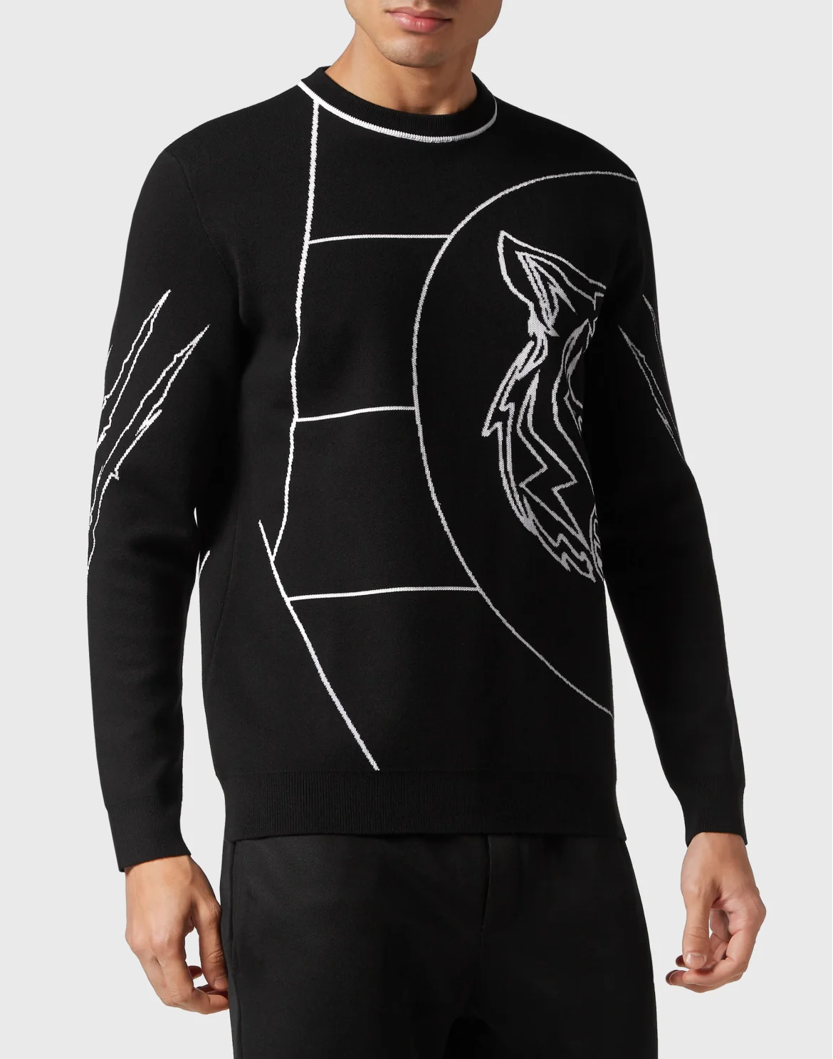 Knit Pullover Round Neck LS Tiger Court Edition, цвет: Черный
