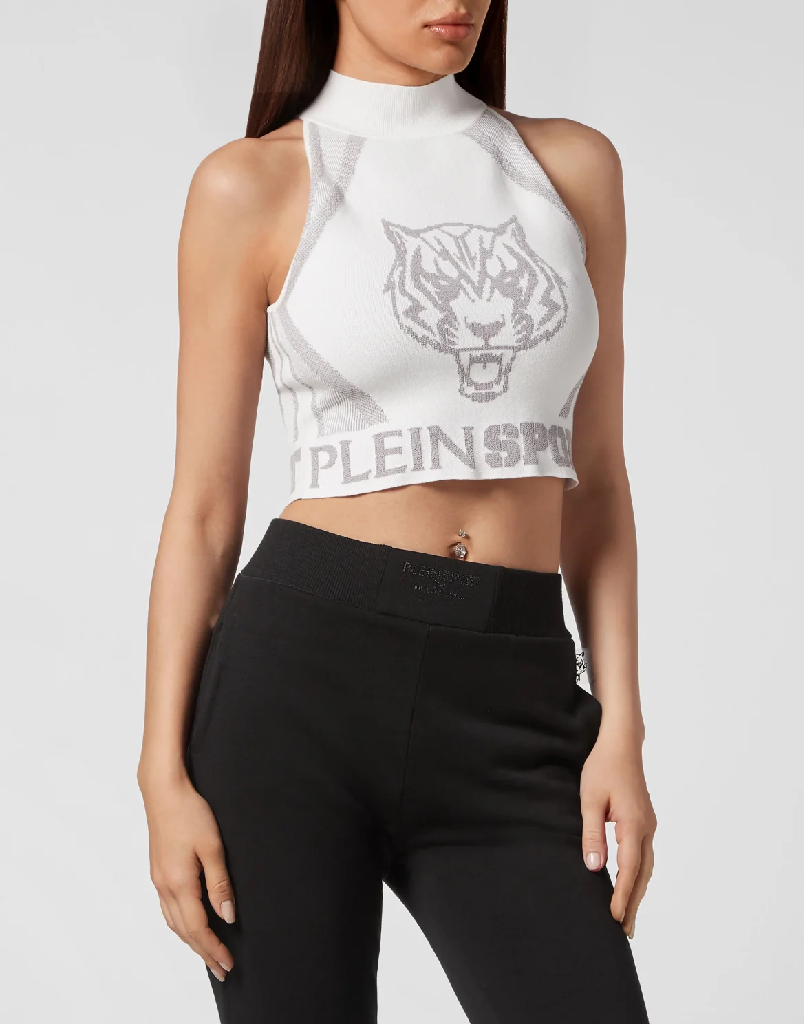 Knit Jacquard Cropped Top, цвет: Белый