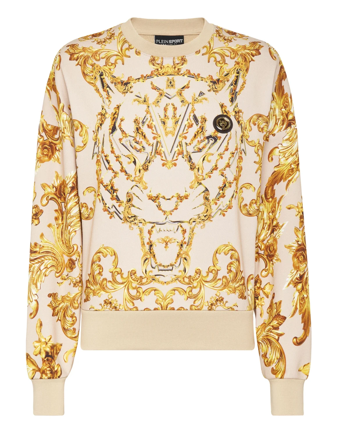 Cropped Sweatshirt LS Baroque, цвет: Бежевый