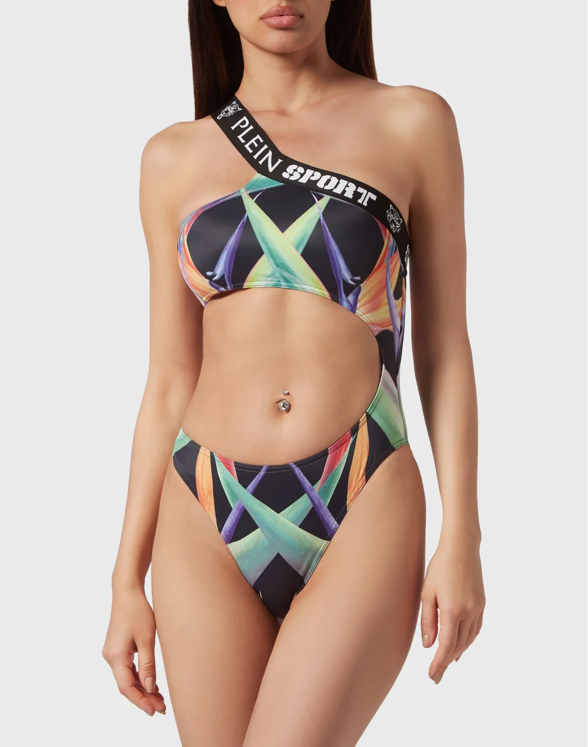Monokini Flowers, цвет: Черный