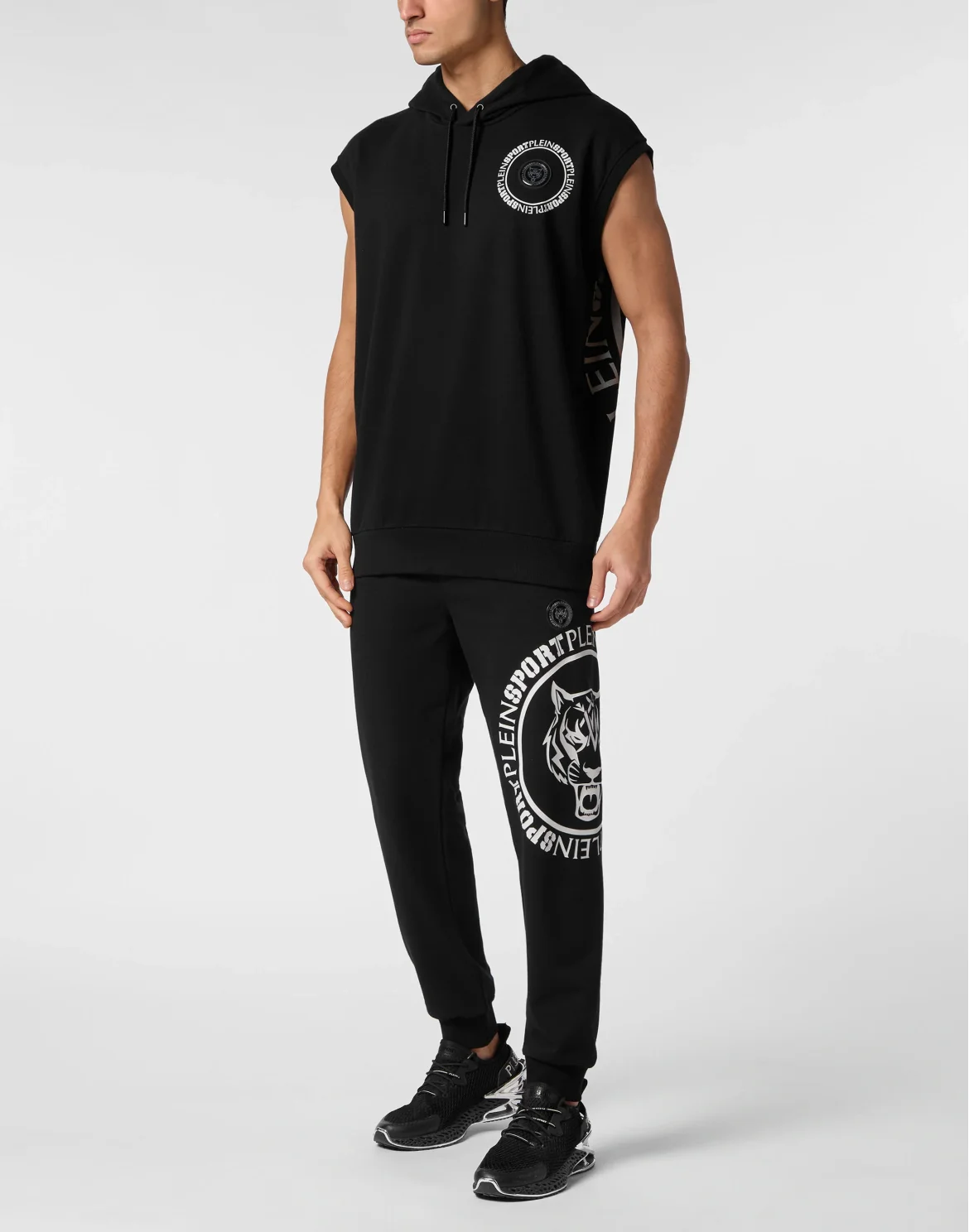 Sleeveless Hoodie Sweatshirt Carbon Tiger, цвет: Черный