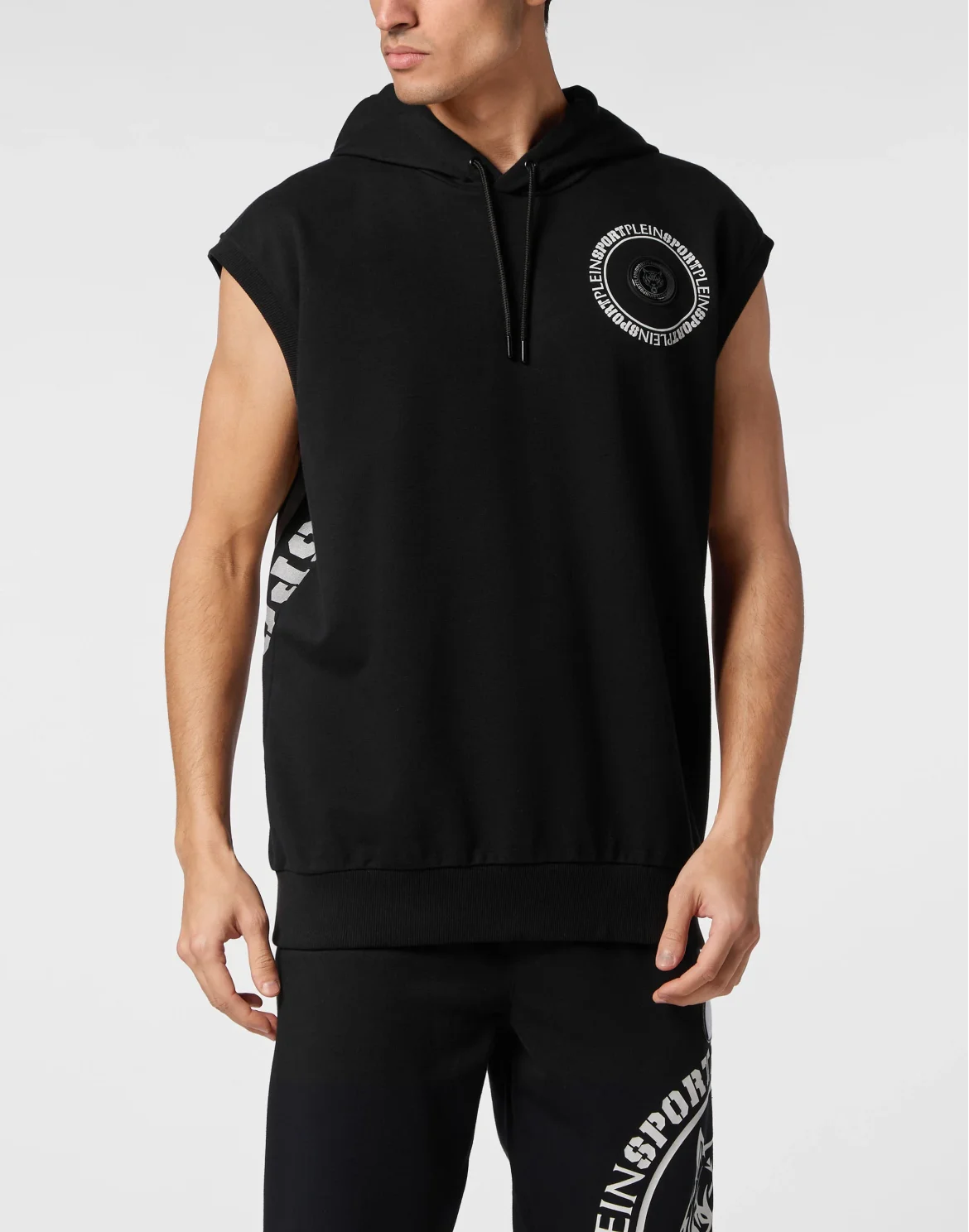 Sleeveless Hoodie Sweatshirt Carbon Tiger, цвет: Черный