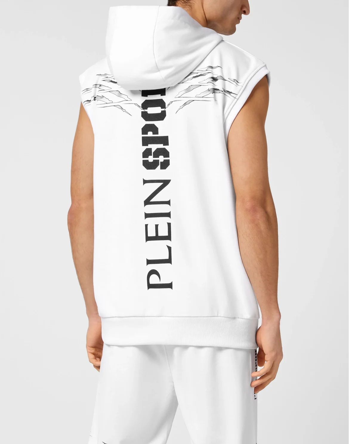 Sleeveless Hoodie Sweatshirt Scratch, цвет: Белый